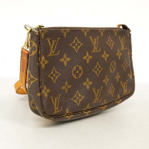 LOUIS VUITTON Authentic Brown Monogram Pochette Pouch - Picture 2 of 11